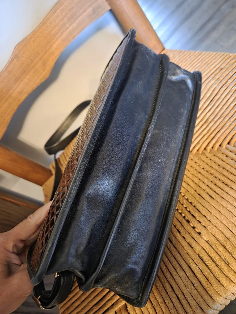 Leather Crossbody Bag Silver And Gold Hardware